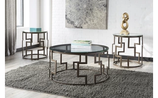OCCASIONAL TABLE SET (3/CN) Frostine Occasional Table Set (3/CN)T138-13 ASHLEY