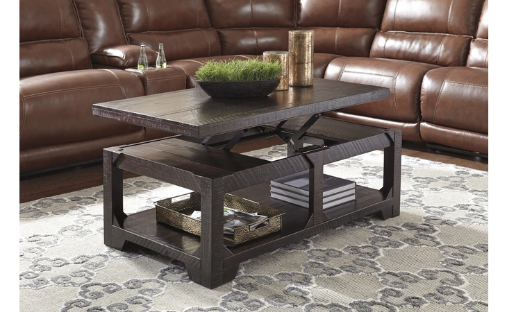 Rogness LIFT TOP COFFEE TABLE ASHLEY Rustic Brown T745-9