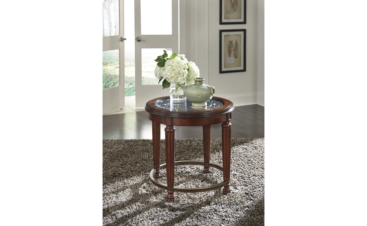 T826-6  ROUND END TABLE LEAHLYN