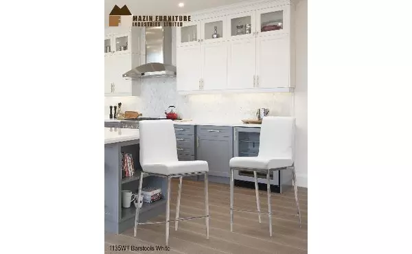 1135WHT BARSTOOL WHITE PU 24IN 2/CTN MAZIN FURNITURE  1135WHT