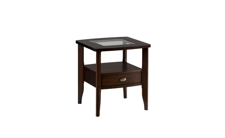 MONTEGO MERLOT FINISH SQUARE END TABLE W DRAWER JOFRAN  827-3