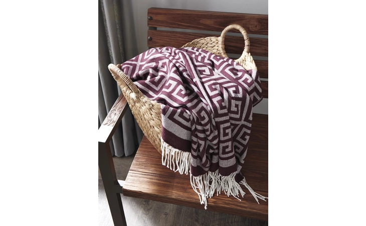 ANITRA THROW (3 CS) ANITRA PLUM ASHLEY  A1000606