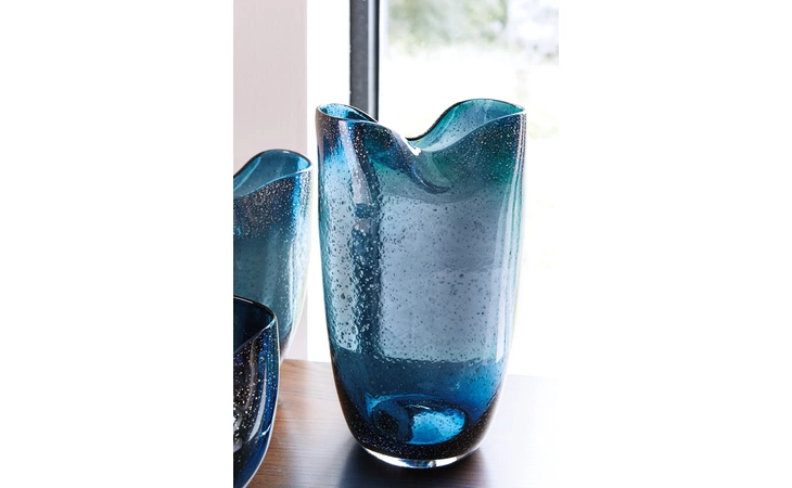 A2000239  VASE (2 CS) DIDRIKA BLUE