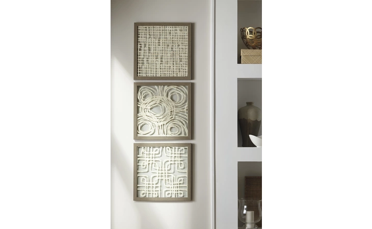 Odella WALL DECOR SET (3/CN) ASHLEY Cream/Taupe A8010009