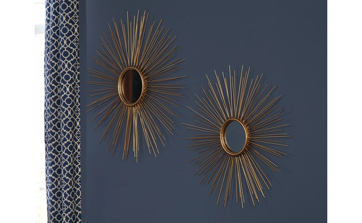 Doniel ACCENT MIRROR SET (2/CN) ASHLEY Antique Gold Finish A8010054