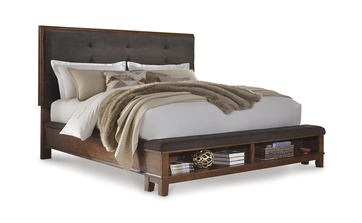 Ralene QUEEN UPH STORAGE FOOTBOARD ASHLEY Medium Brown B594-54