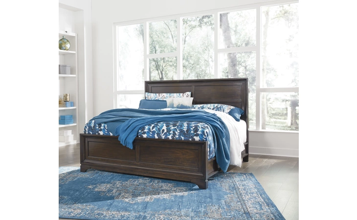 KOLVEY - DARK BROWN QUEEN PANEL HEADBOARD KOLVEY DARK BROWN ASHLEY Kolvey B637-57