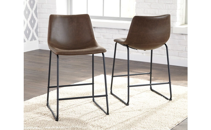 Centiar UPHOLSTERED BARSTOOL (2/CN) ASHLEY Two-tone Brown D372-124