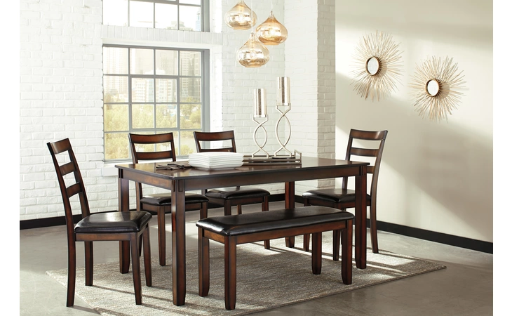 Coviar DINING ROOM TABLE SET (6/CN) ASHLEY Brown D385-325