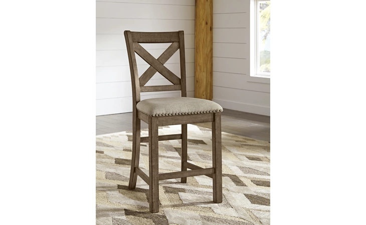 Moriville UPHOLSTERED BARSTOOL (2/CN) ASHLEY Grayish Brown D631-124