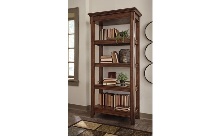 H478-17  LARGE BOOKCASE WOODBORO BROWN