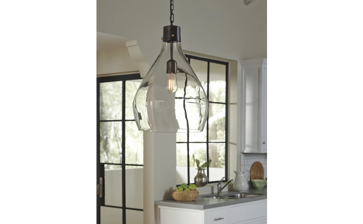 Avalbane GLASS PENDANT LIGHT (1/CN) ASHLEY Clear/Gray L000468
