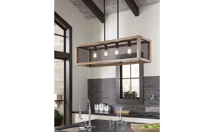 Jodene WOOD PENDANT LIGHT (1/CN) ASHLEY Wood Pendant Light (1/CN) L000588