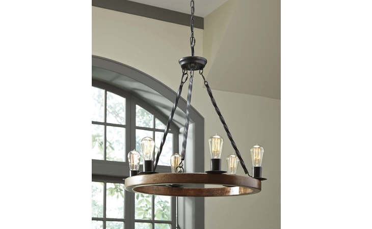 Plato WOOD PENDANT LIGHT (1/CN) ASHLEY Wood Pendant Light (1/CN) L000658