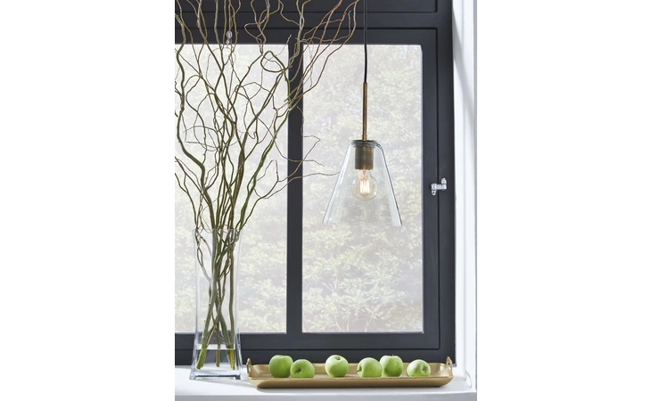 Collbrook GLASS PENDANT LIGHT (1/CN) ASHLEY Clear/Brass L000668