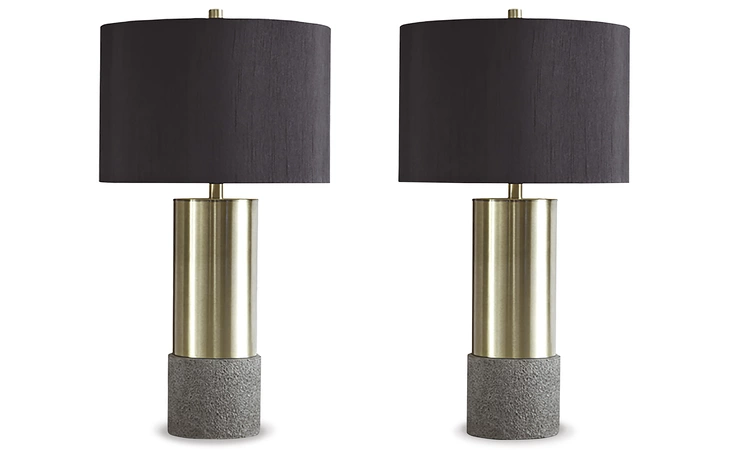 Jacek METAL TABLE LAMP (2/CN) ASHLEY Gray/Brass Finish L243164