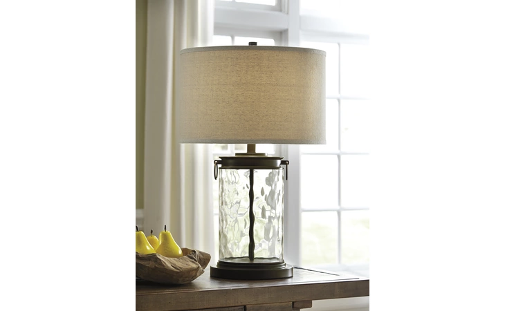 Tailynn GLASS TABLE LAMP (1/CN) ASHLEY Clear/Bronze Finish L430324