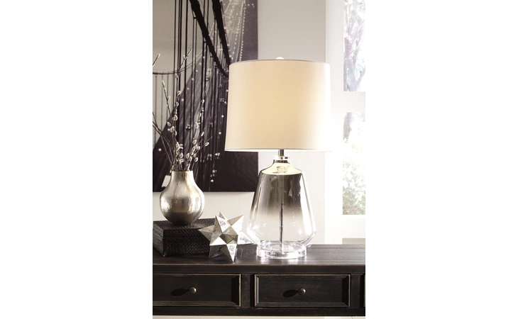 Jaslyn GLASS TABLE LAMP (1/CN) ASHLEY Silver Finish L430414