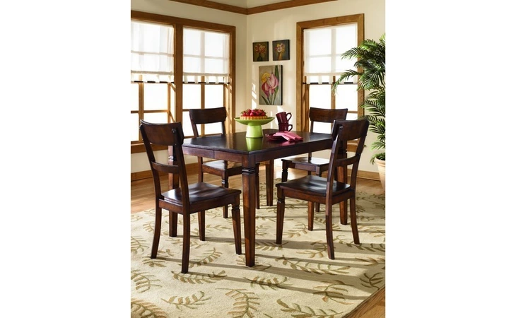 D254-225  RECT TABLE W 4 SIDE CHAIRS (RTA) (5 CTN),BARRISTER