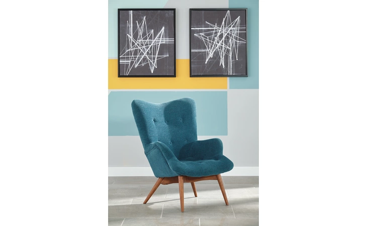 6340360 PELSOR - GRAY ACCENT CHAIR PELSOR TURQUOISE