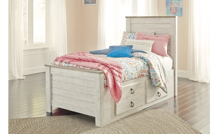 Willowton UNDER BED STORAGE W/SIDE RAIL ASHLEY Whitewash B267-50