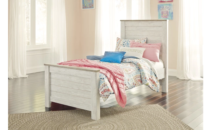 Willowton TWIN PANEL RAILS ASHLEY Whitewash B267-83