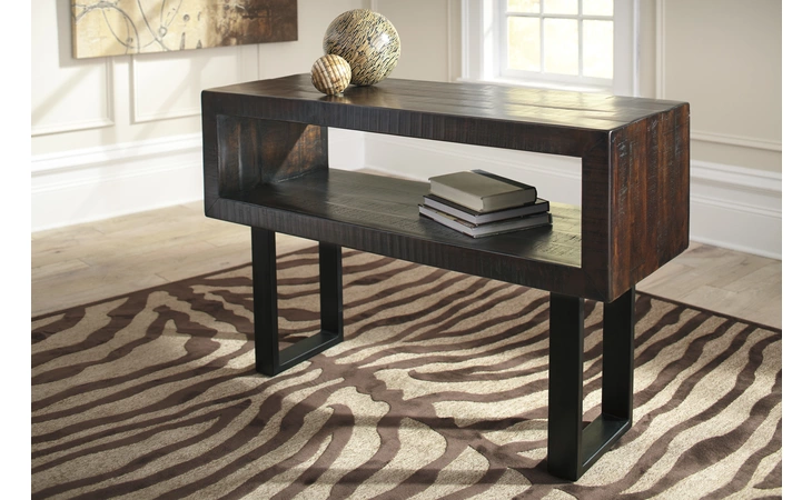 PARLONE - BROWN/BLACK SOFA TABLE PARLONE BROWN BLACK ASHLEY Parlone T881-4