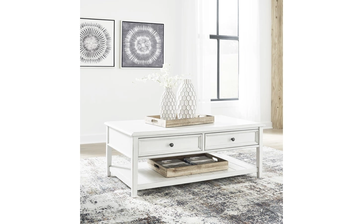 Kanwyn RECTANGULAR COFFEE TABLE ASHLEY Whitewash T937-1