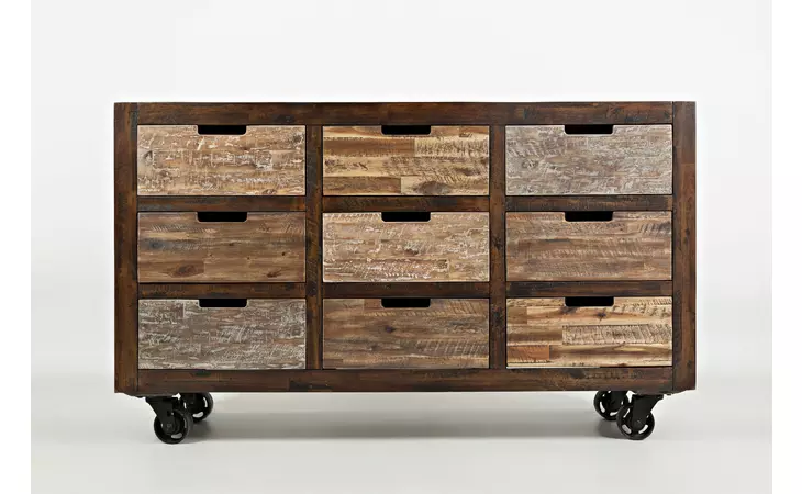 PAINTED CANYON COLLECTION 9 DRAWER ACCENT CHEST - CASTERED PAINTED CANYON COLLECTION JOFRAN  1600-60