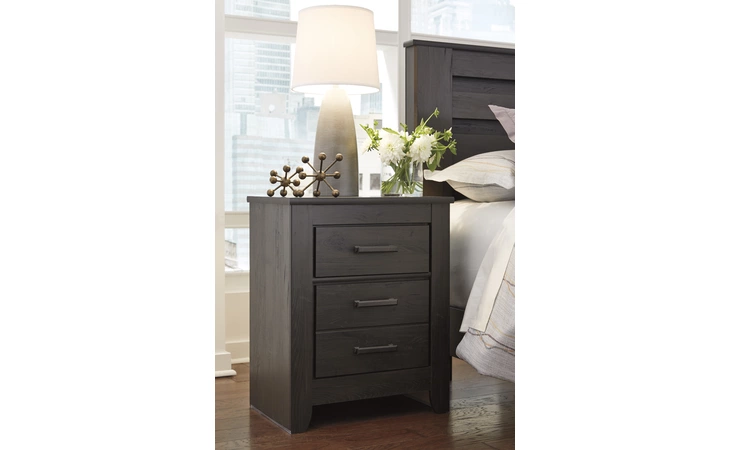 Brinxton TWO DRAWER NIGHT STAND ASHLEY Charcoal B249-92