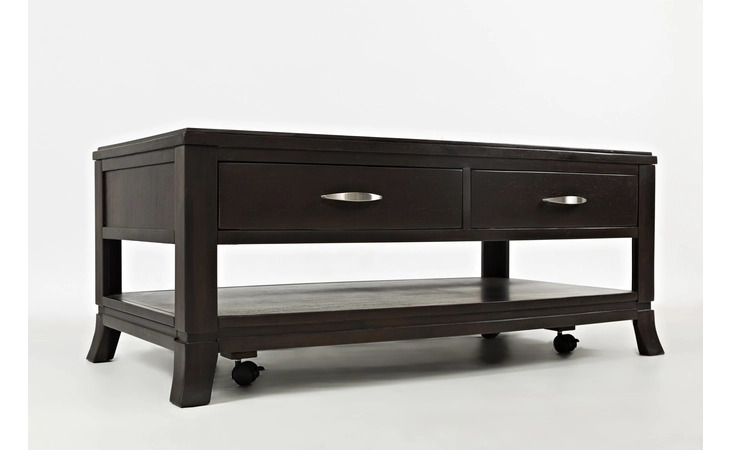 1687-1 MULHOLLAND DRIVE COLLECTION COFFEE TABLE W/2 PULL THROUGH DRAWERS, SHELF MULHOLLAND DRIVE COLLECTION