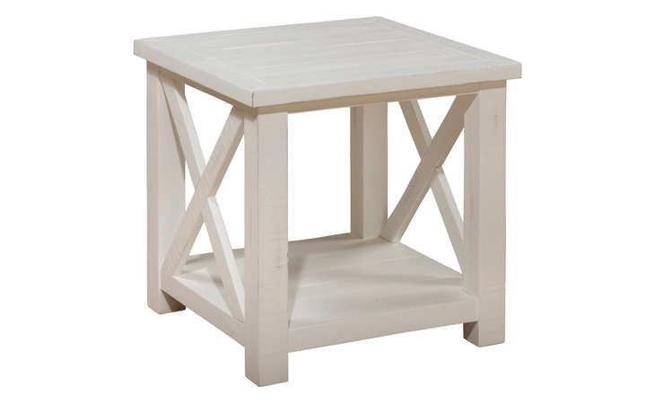 649-3 MADAKET COLLECTION END TABLE W/'X' MOTIF SIDES, SHELF MADAKET COLLECTION