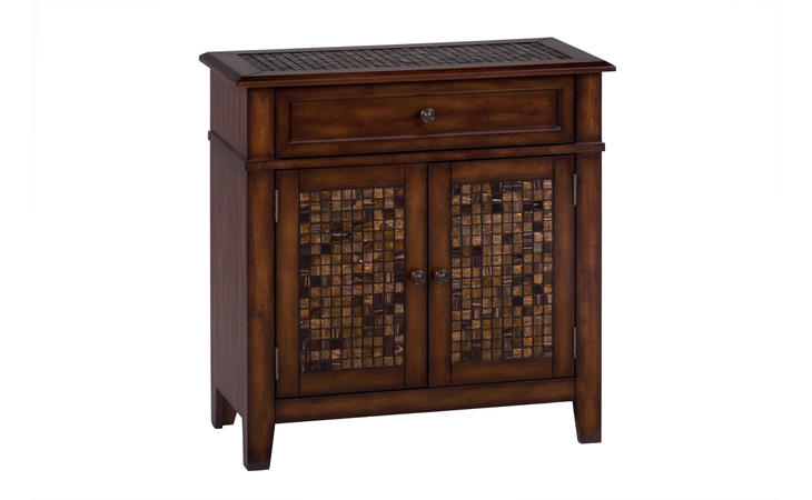 BAROQUE COLLECTION ACCENT CABINET W/2 DOORS,DRAWER; MOSAIC TILE INLAY ON TOP AND FRONT BAROQUE COLLECTION JOFRAN  698-13