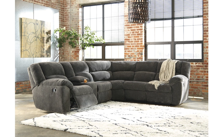 Timpson - Slate LAF DBL REC LOVESEAT W CONSOLE ASHLEY  6190105