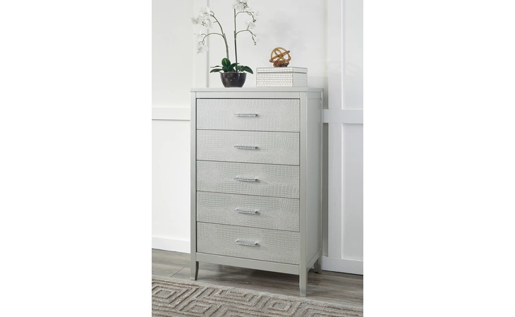 Olivet FIVE DRAWER CHEST ASHLEY FURNITURE Silver B560-46