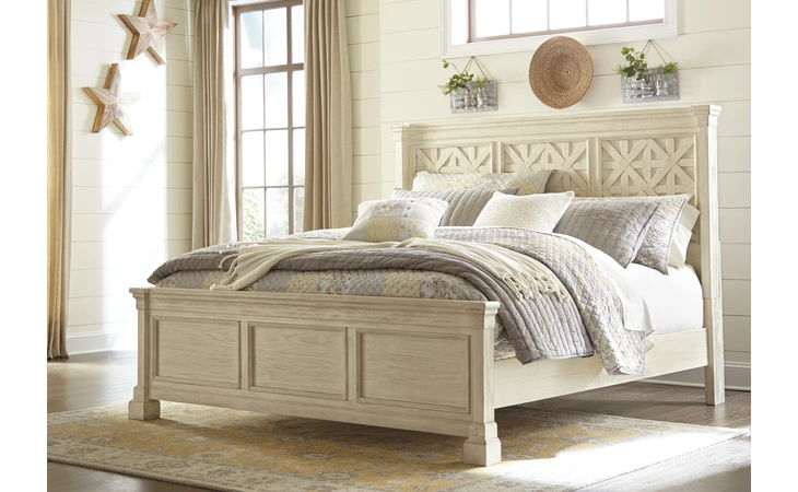 Bolanburg KING/CAL KING PANEL HEADBOARD ASHLEY Antique White B647-58