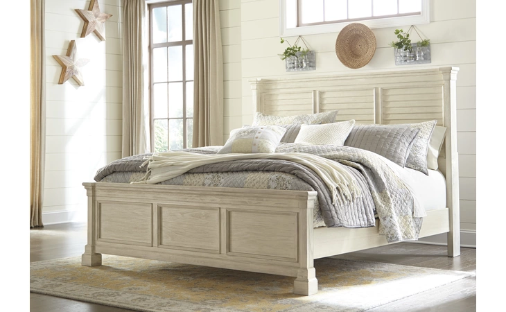 Bolanburg K/CK LOUVERED HEADBOARD ASHLEY Antique White B647-78