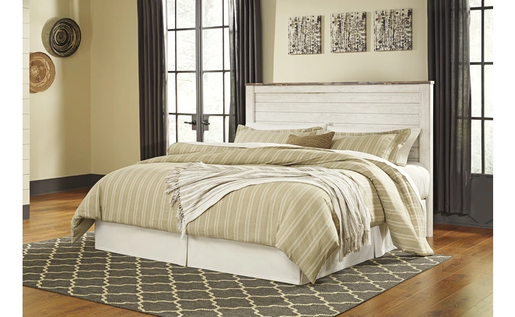 Willowton KING/CAL KING PANEL HEADBOARD ASHLEY Whitewash B267-58