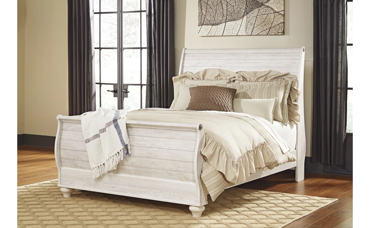 Willowton QUEEN SLEIGH FOOTBOARD ASHLEY Whitewash B267-74