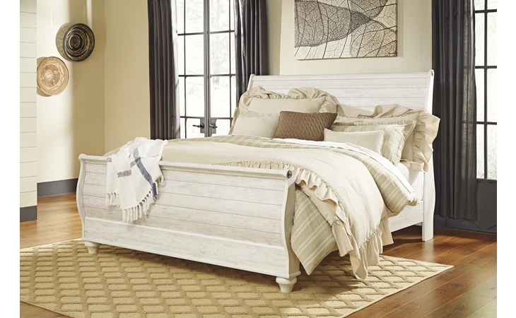 Willowton KING SLEIGH FOOTBOARD ASHLEY Whitewash B267-76