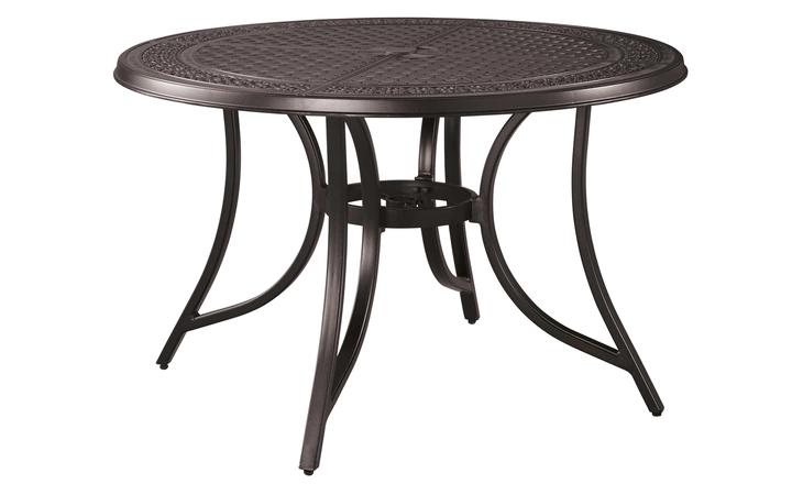 P456-615 Burnella - Brown ROUND DINING TABLE W UMB OPT