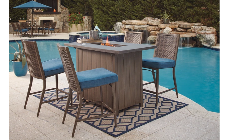 PARTANNA BAR TABLE PARTANNA BLUE BEIGE ASHLEY  P556-665