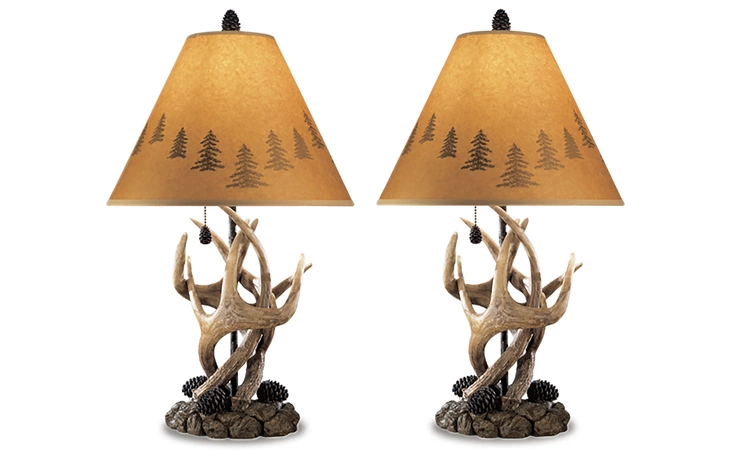 Derek POLY TABLE LAMP (2/CN) ASHLEY Brown L316984