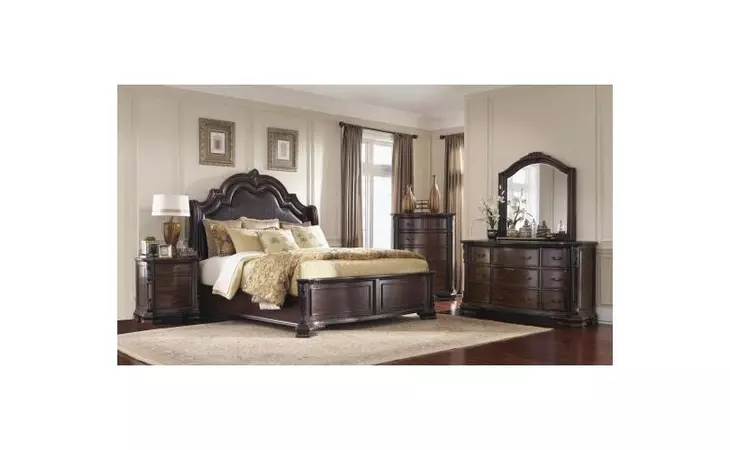 202260KW-S4  MADDISON BROWN CHERRY CALIFORNIA KING FOUR-PIECE BEDROOM SET