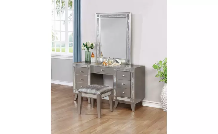 204927 LEIGHTON CONTEMPORARY VANITY DESK AND STOOL COASTER  204927