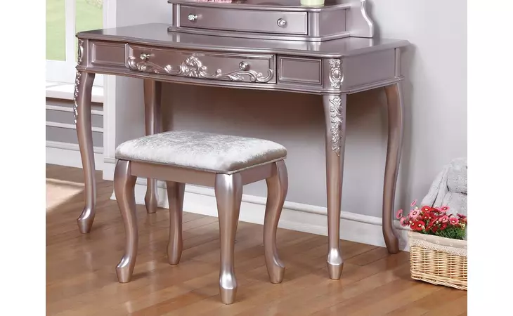 400896 CAROLINE METALLIC LILAC VANITY DESK COASTER  400896