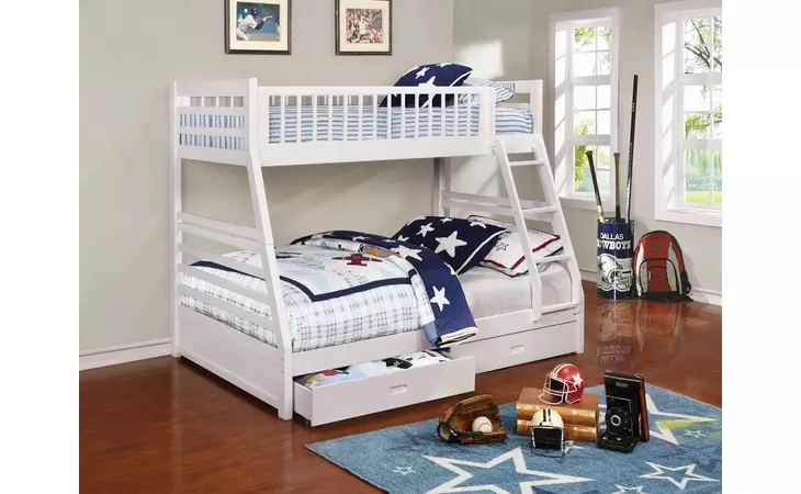 460180 ASHTON TWIN OVER FULL 2-DRAWER BUNK BED WHITE COASTER  460180