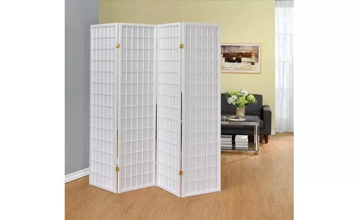 902626  4-PANEL FOLDING SCREEN WHITE