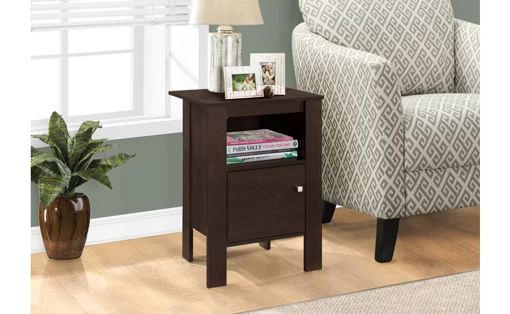 I2135 ACCENT TABLE - ESPRESSO NIGHT STAND WITH STORAGE MONARCH SPECIALTIES  I2135