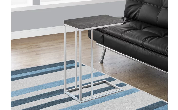 I3228  ACCENT TABLE - GREY WITH CHROME METAL
